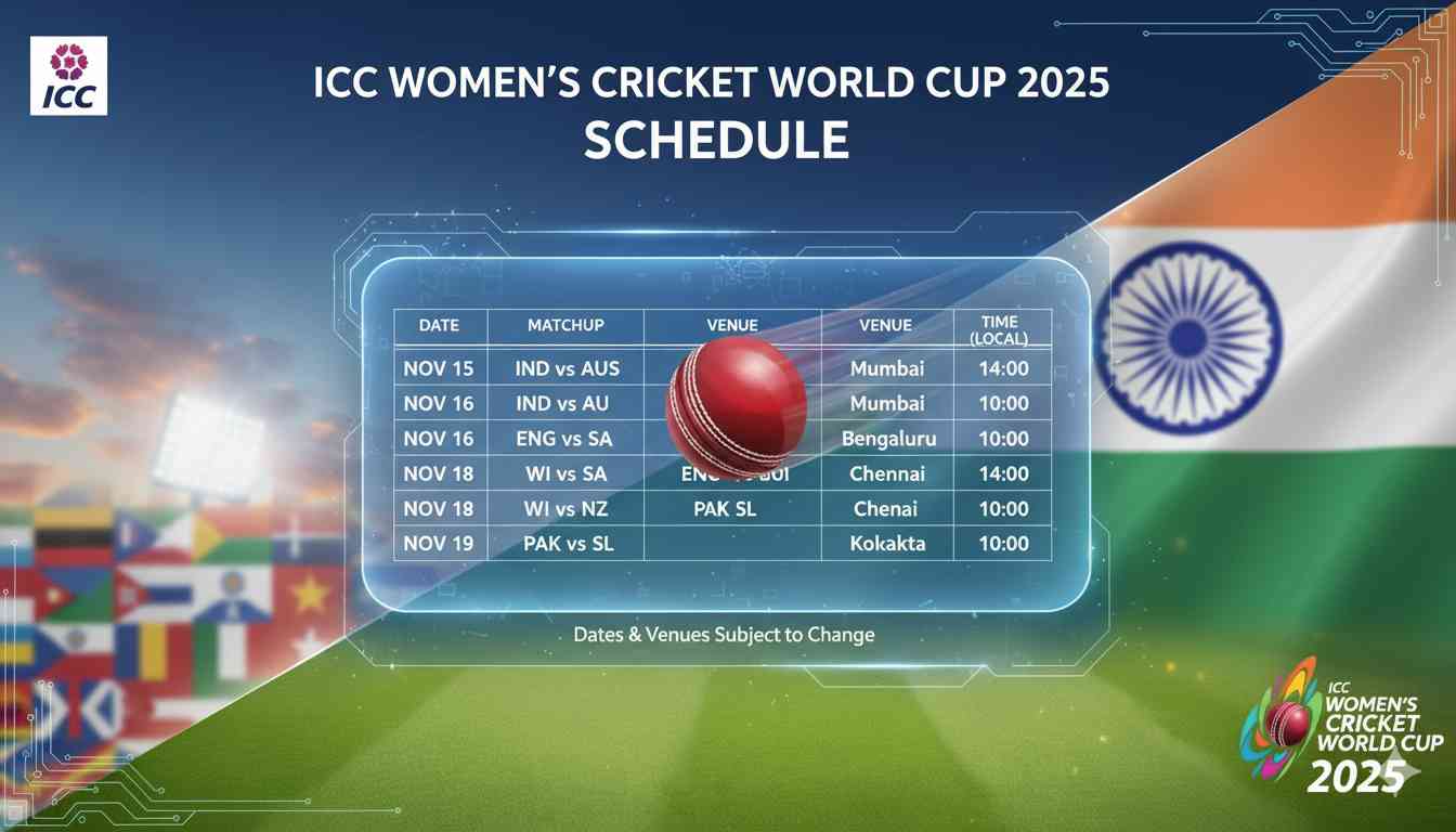 ICC Women's Cricket World Cup 2025 Schedule